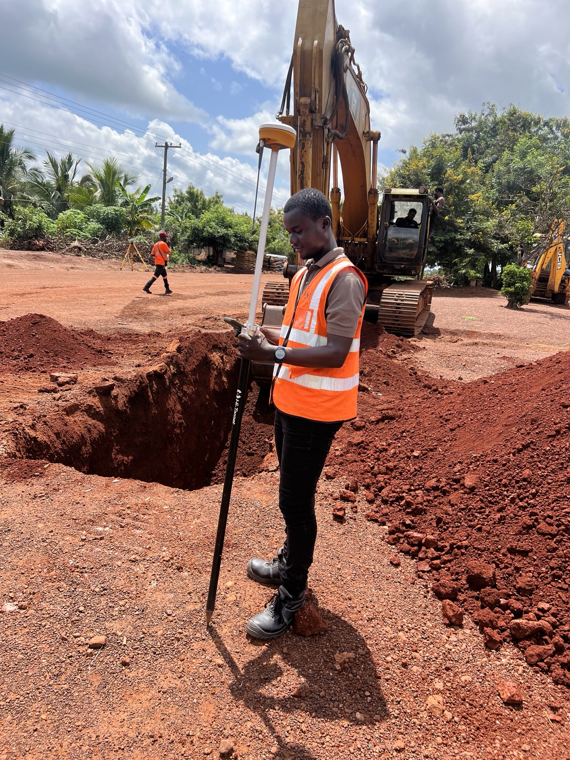 Surveyor taking a field observation